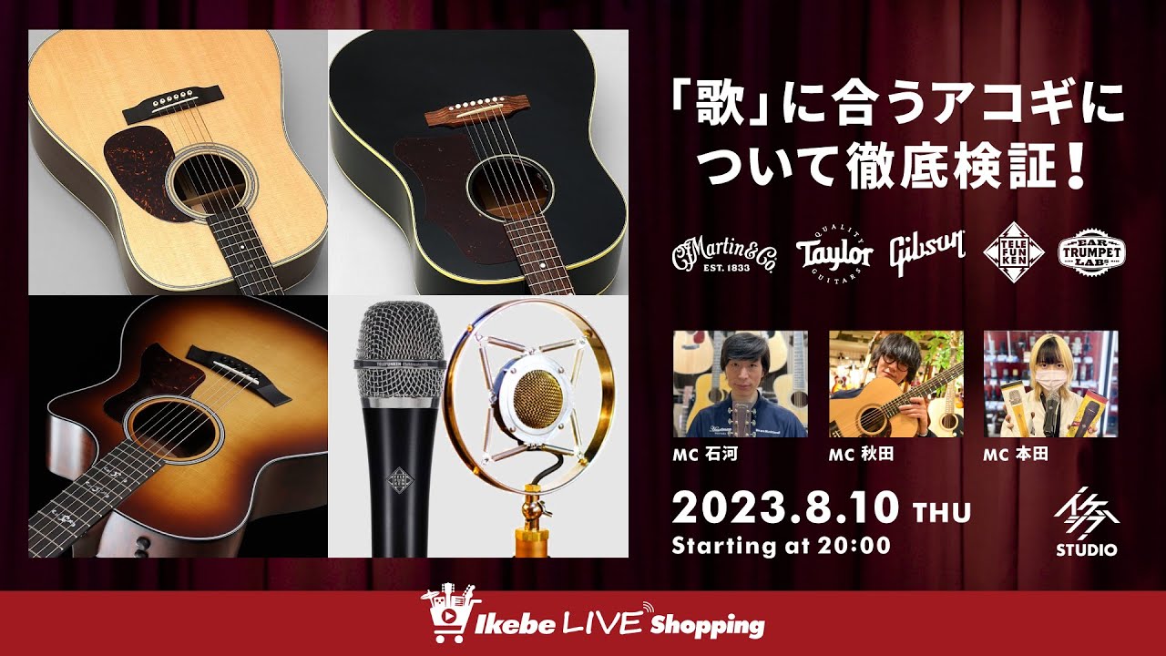 Martin, Gibson, Taylor, TELEFUNKEN, Ear Trumpet】歌に合うアコギ 