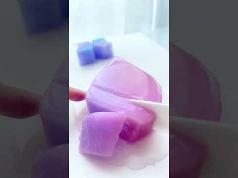 【slime  ASMR】Hydrangea-colored crispy sponge slime💧紫陽花シャキシャキしずくスライム💧