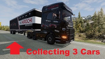 BeamNG.drive (Mod) Freeroam: Automation Test Track - 3 Hirochi Vehicles to Warehouse