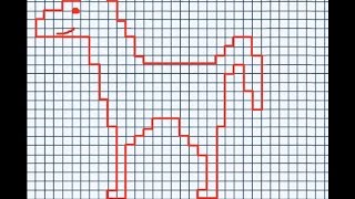 Лошадь (графический диктант по клеточкам), рисуем по клеточкам лошадку