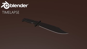 Blender Timelapse Modeling A Low Poly Bowie Knife - 3D Speed Model