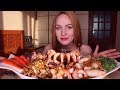 MUKBANG | Кальмары, мидии, креветки, осьминоги | Seafood, mussels, octopus, shrimp не ASMR