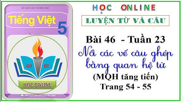LTVC lớp 5: Bài 46 - Nối các vế câu ghép bằng quan hệ từ  - trang 54