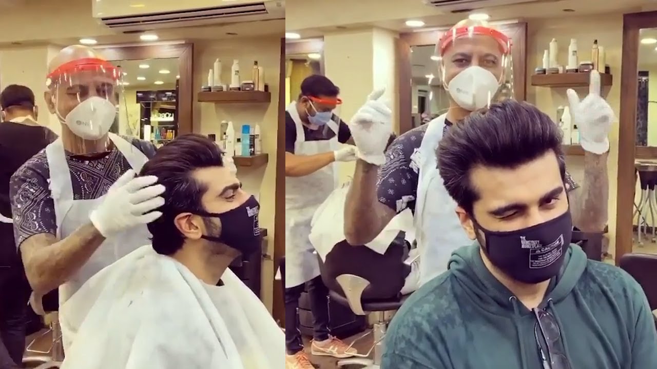 Arjun Kapoor Gets FIRST Haircut With Aalim Hakim After Lockdown - YouTube