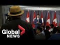 Indigenous pipeline protester confronts Trudeau, calls PM a 'weak leader'