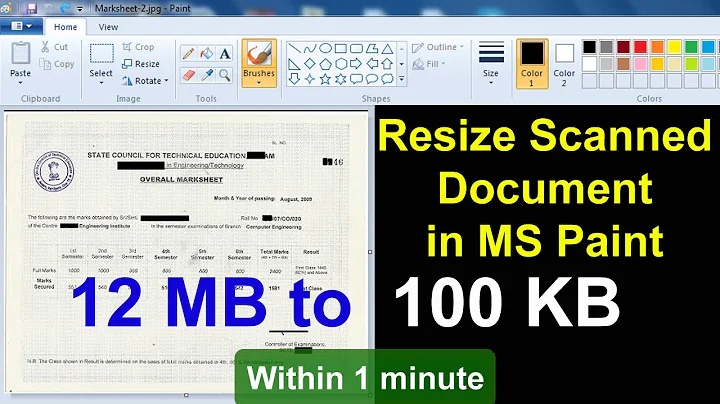 How to resize scanned document in Paint below 100 KB for online application form 🔥🔥🔥