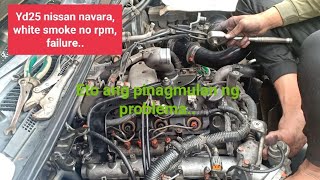 YD25 DDTi nissan navara,White smoke, no rpm,palyado, eto problema.....