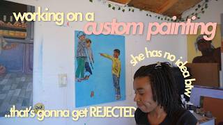 watch this artist work on a custom painting thats gonna be REJECTED by client💔| Paint & Yap