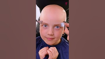 Thumbnail of 😢 A boy donated his long brown hair to a girl who lost her hair #shorts