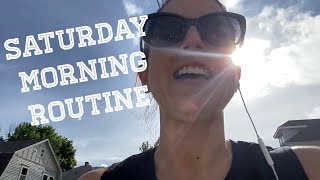 SATURDAY MORNING ROUTINE: Work out, get ready with me, meet my dog, behind the scenes of my workouts