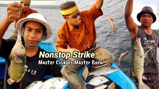 Adu strike disurga ikan MASTER BARU Vs MASTER CILIK catching tehnik handline