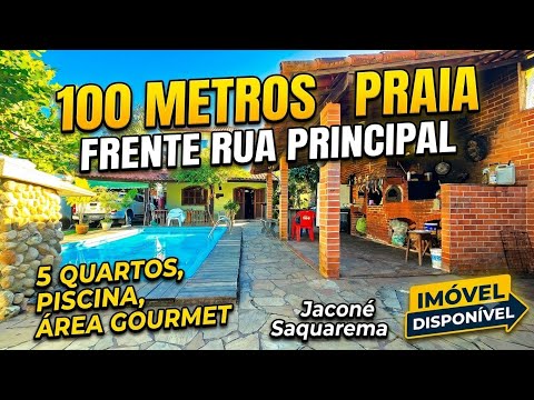 100 METROS PRAIA FRENTE RUA PRINCIPAL CASA DUPLEX 5 QUARTOS, PISCINA, ÁREA GOURMET JACONÉ SAQUAREMA
