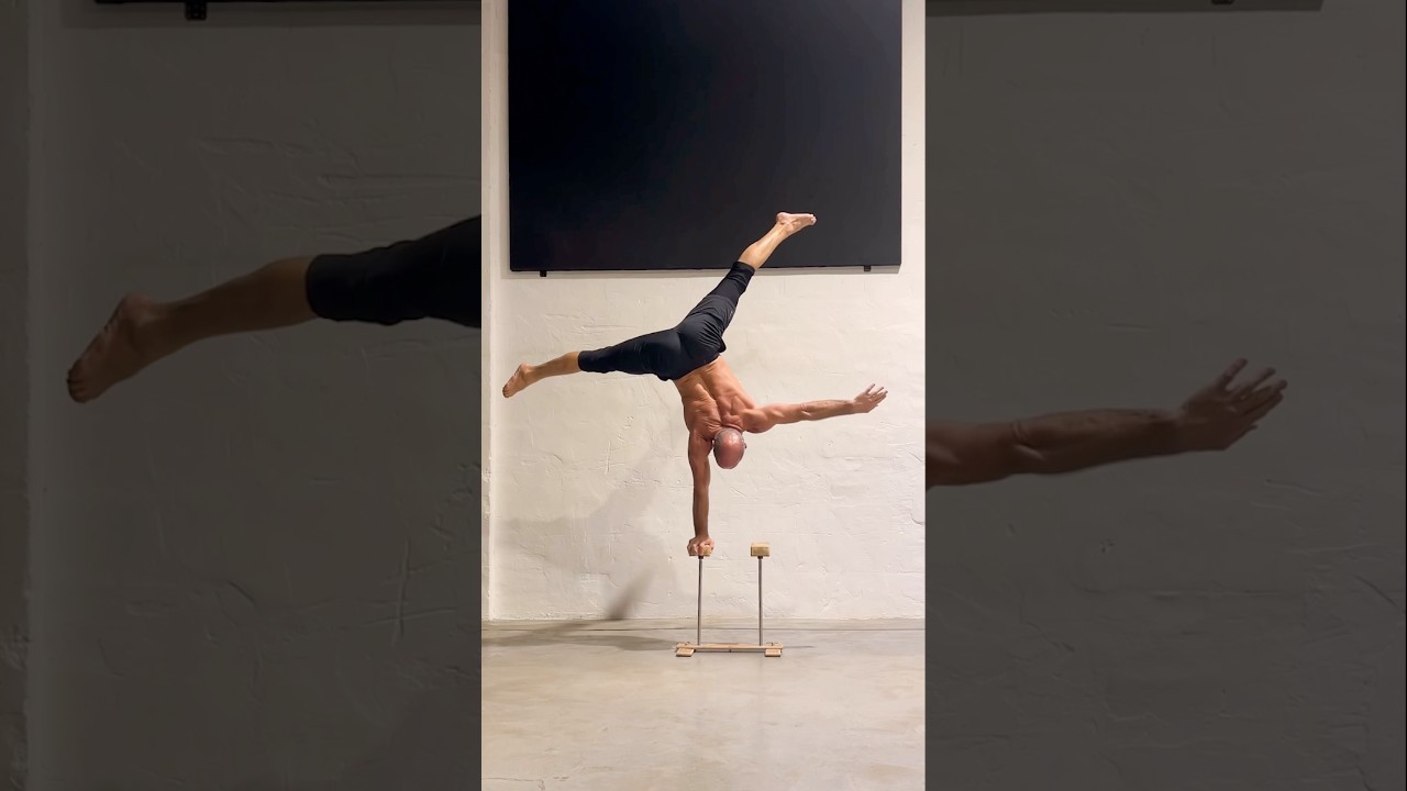 Balancing on one arm is the ultimate test of control