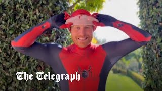 video: Watch: Prince Harry dresses up as Spider-Man for Christmas message to bereaved children
