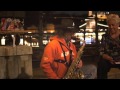 (Stabilized) Amazing sax street artist charms a lady sitting down!