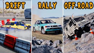 3 Stage - Drifting, Rally, Off Road in BeamNG Drive #1 (NEW CARS)