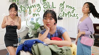 EXTREME CLOSET CLEANOUT (trying on ALL of my clothes)