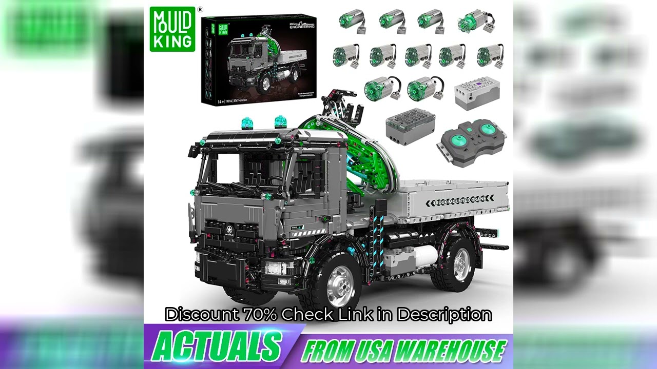 Mould King 19016 Technical Car Toys The RC Truck Mounted Crane Transport Vehicle Building Block Engi
