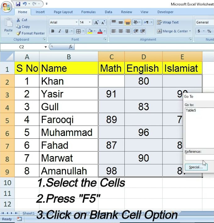 How to highlight the blank cells in excel highlight blank cells in ms
