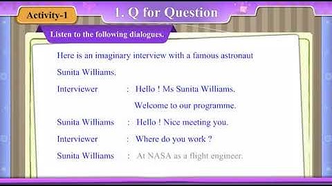 Std 8   English   Sem 1   Unit 1   Q For Question   Activity 1   Part 1