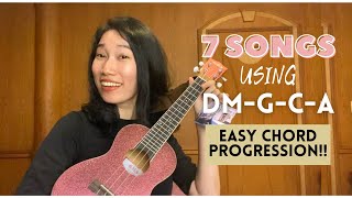 7 SONGS USING 4 EASY CHORDS (Ukulele Tutorial) by Chairia Tandias