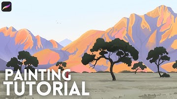 Desert Mountain Landscape in Procreate - FULL TUTORIAL