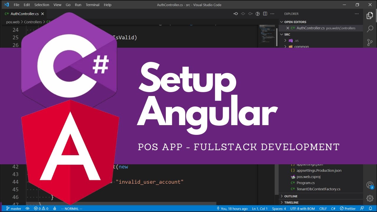 angular 4 คือ  Update New  3. POS - Setup Angular and Authentication - Fullstack development .NET Core 6 and Angular 13