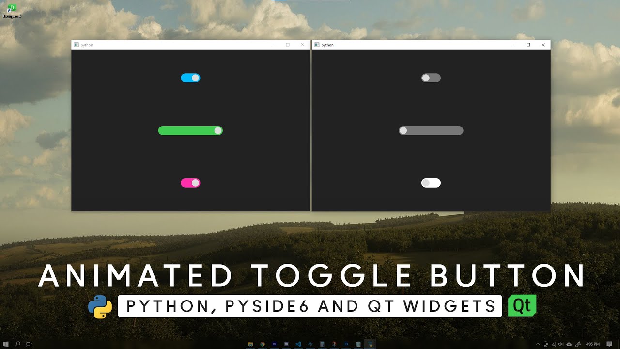 TUTORIAL Animated Toggle Button Python PySide6 Qt Widgets
