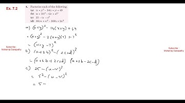 Q.No. 4 | Exercise 7.2 | Factorization | Class 8 | Chapter 7 | Macmillan CPA