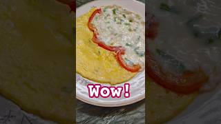 2 in 1 Omelette 🍳🔥 | Quick Egg Recipe #shorts #viral #cooking #eggs