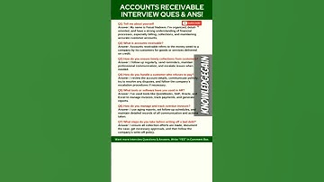 Accounts Receivable Interview questions answers#shorts