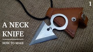 Making A Push Dagger Neck Knife - PART 1 // Knifemaking // My Cellar Workshop