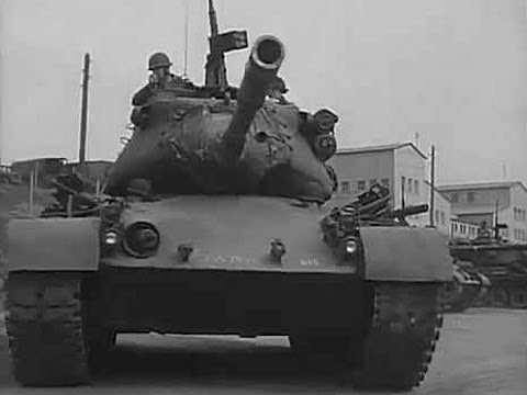 US M41 and M47 tanks in Europe with the 2nd Armored Division during the 1950s. The M47 Patton was a medium tank. The M41 Walker Bulldog was a light tank. Also shows armored personnel carriers of the 2nd Armored.