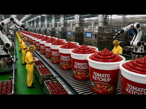 How Tomato Ketchup Is Made | Tomato Harvesting and Processing to Ketchup Factory | Food Factory