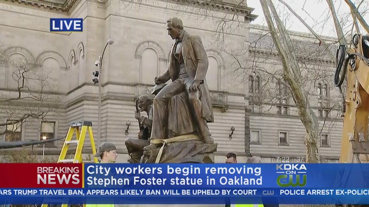 Crews Remove Controversial Stephen Foster Statue From Schenley Park