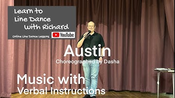 BEGINNER LINE DANCE LESSON 112 - Austin - Part 2 - Music with verbal instruction