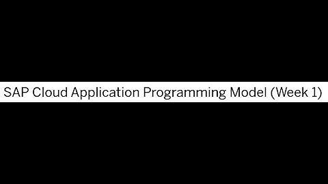 Challenge - SAP Cloud Application Programming Model: Week 1