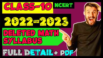 Deleted Maths Topic Class 10 |CBSE| |2022-2023| |NCERT| New Syllabus