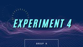 GROUP 9 EXPERIMENT 4 : VAPOUR COMPRESSION REFRIGERATION