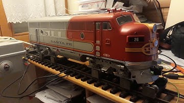 G scale USA Trains Santa Fe F3A with Digitrax DG583AR decoder and Phoenix sound