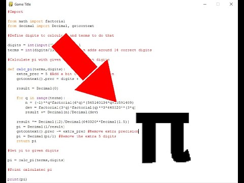 How To Calculate Pi In Python (Chudnovsky Algorithm) - YouTube