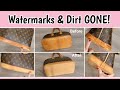 DIY How To Remove Watermarks from Leather | Tutorial and #Haul  Louis Vuitton Alma PM cleaning