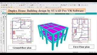 Duplex House Building design by STAAD Pro V8i Software screenshot 2