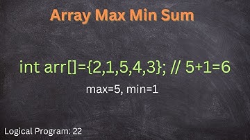 How to find sum of max and min from array using java, Logical Program - 22