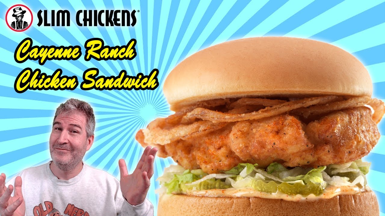 Slim Chickens Cayenne Ranch Chicken Sandwich REVIEW 🐔🍔😮 YouTube