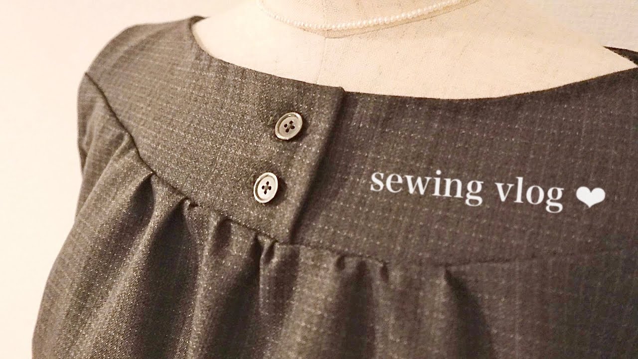 [Влог по пошиву одежды] Я сшила платье из шерсти в британском стиле 🇬🇧🌰