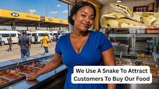 We Use A Snake To Attract Customers To Buy Our Food