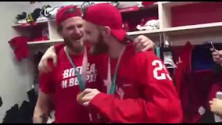 Видео из чемпионской раздевалки сборной России по хоккею после победы на Олимпиаде 2018