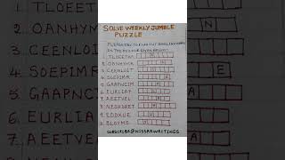 SOLVE WEEKLY JUMBLE PUZZLE IN ENGLISH (FIND OUT ENGLISH WORDS) #shortsviral @Nissarwritings