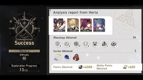 Honkai Star Rail EQ5 SU World 3 Difficulty IV Auto Kafka Team with Nihility Path